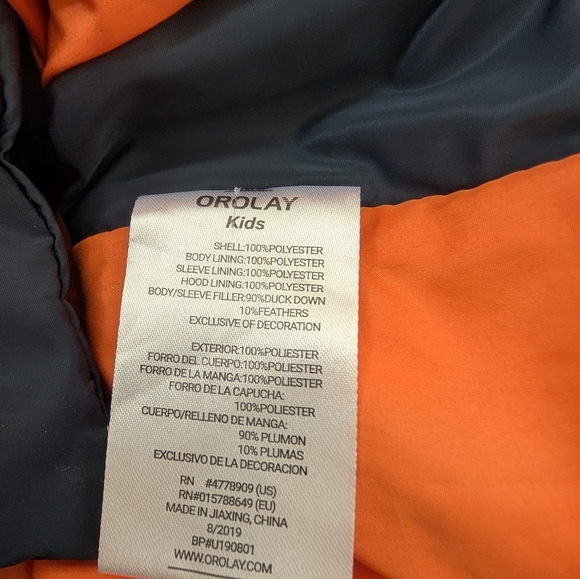 Orolay Kids Jacket 4-5Y Duck Down Filling Navy Blue - Picture 6 of 6